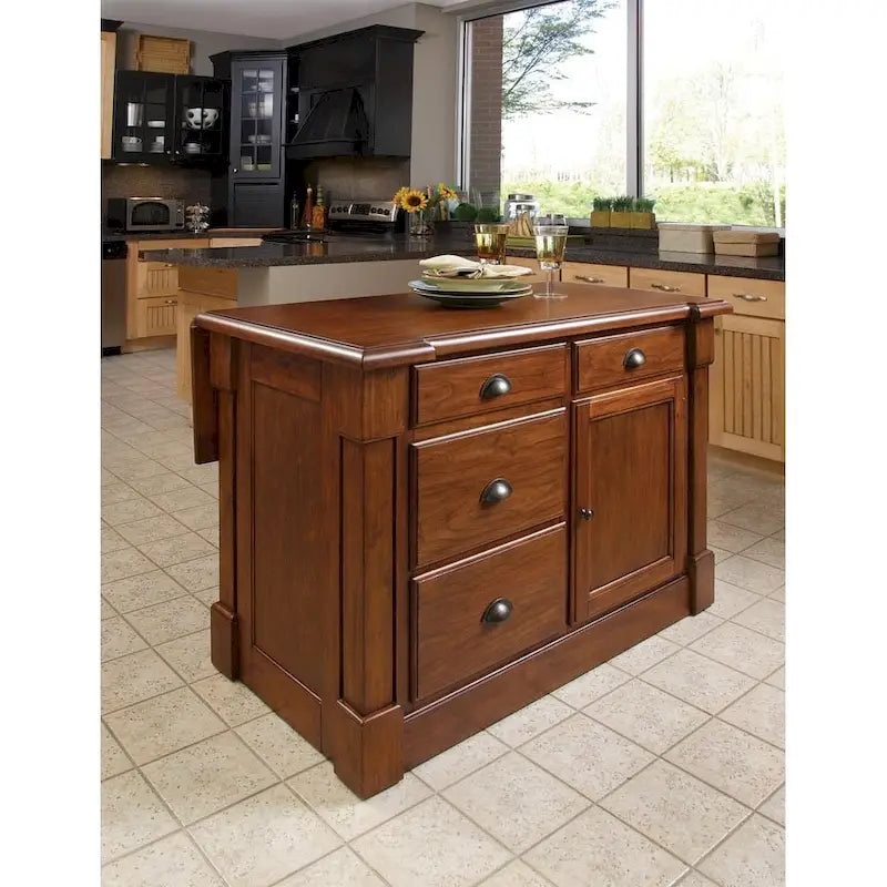 Rustic Cherry Kitchen Island by Homestyles Aspen