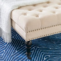 Abigal Natural Square Tufted Footstool