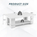 36-Inch Modern Wood Coffee Table with 2-Tier Storage Shelf