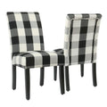 Set of 2 HomePop Black Plaid Parsons Dining Chairs