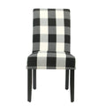 Set of 2 HomePop Black Plaid Parsons Dining Chairs