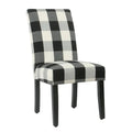 Set of 2 HomePop Black Plaid Parsons Dining Chairs