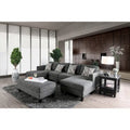 Lauf Contemporary Grey Fabric 4-Piece Modular Sectional by Furniture of America