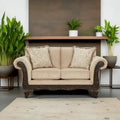 Roundhill Furniture Hernen Carved Wooden Frame Loveseat