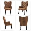 AVAWING Tufted Wingback Accent Chair with Arms - Rustic Design