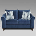 Roundhill Furniture Camero Navy Blue Fabric Pillowback 4-Piece Sofa Set