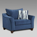 4 Piece Living Room Sofa Set with Ottoman and Upholstered Cushions