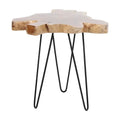 East at Main Live-Edge Teak Wood Table with Iron Legs