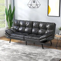 Convertible Futon Sofa Bed with Memory Foam - Foldable Loveseat Sleeper Daybed with Adjustable Armrests for Compact Spaces