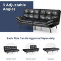 Convertible Futon Sofa Bed with Memory Foam - Foldable Loveseat Sleeper Daybed with Adjustable Armrests for Compact Spaces