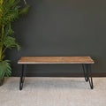 Roundhill Furniture Aryven Rustic Dark Pine Industrial Dining Bench