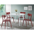 Roundhill Furniture Roma Modern White Round Dining Table