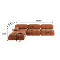 Contemporary Large Modular Sectional Sofa in Orange Velvet