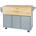 Versatile Drop-Leaf Kitchen Island Cart with 3 Drawers