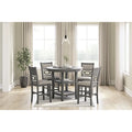 Signature Design by Ashley Langwest Counter Height Dining Table with 4 Barstools - Complete Set of 5