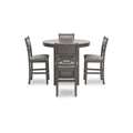 Signature Design by Ashley Langwest Counter Height Dining Table with 4 Barstools - Complete Set of 5