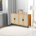 JASIWAY Rattan-Decorated Buffet Table and Kitchen Sideboard