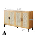 JASIWAY Rattan-Decorated Buffet Table and Kitchen Sideboard