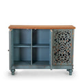 Vintage-Inspired Hollow-Carved 3-Door Storage Cabinet