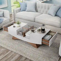 Angelic Contemporary Storage Coffee Table with Glass Insert by Furniture of America