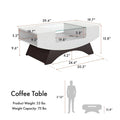 Angelic Contemporary Storage Coffee Table with Glass Insert by Furniture of America