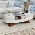 Angelic Contemporary Storage Coffee Table with Glass Insert by Furniture of America