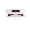 Angelic Contemporary Storage Coffee Table with Glass Insert by Furniture of America