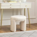 Adeco Small Teddy Ottoman - Low Vanity Foot Stool
