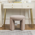 Adeco Small Teddy Ottoman - Low Vanity Foot Stool
