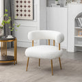 SEYNAR Contemporary Glam Upholstered Open-Back Accent Chair with Gold Legs