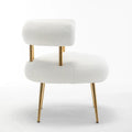 SEYNAR Contemporary Glam Upholstered Open-Back Accent Chair with Gold Legs