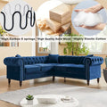 Classic Chesterfield L-Shaped Sectional Sofa with Deep Buttoned Rolled Arms