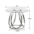 Myhozm Glass Side Table for Living Room with Sturdy Metal Frame
