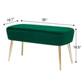 Adeco Velvet Footrest Bench with Metal Legs - Stylish Bed End Stool and Dressing Chair