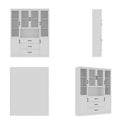 78.7-Inch Modular White Curio Cabinet with Glass Doors for Buffet Display