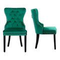Set of 2 Grandview Tufted Upholstered Dining Chairs with Nailhead Trim and Ring Pull