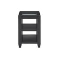 Cordero 16-Inch Wide Wood and Glass Top Chairside End Table with Shelf Storage