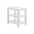 Cordero 16-Inch Wide Wood and Glass Top Chairside End Table with Shelf Storage
