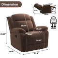Overstuffed Arm and Back Manual Recliner Chair