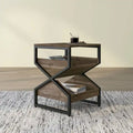 Denhour DH BASIC 17-Inch Metal Industrial End Table with 1 Open Shelf