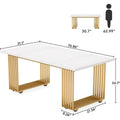Contemporary 70.8-Inch White Dining Table for 6-8 Guests
