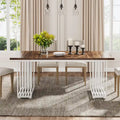 Contemporary 70.8-Inch White Dining Table for 6-8 Guests