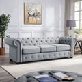 Corvus Aleksis Tufted Chesterfield 3-Seat Sofa with Elegant Rolled Arms