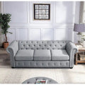 Corvus Aleksis Tufted Chesterfield 3-Seat Sofa with Elegant Rolled Arms