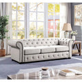 Corvus Aleksis Tufted Chesterfield 3-Seat Sofa with Elegant Rolled Arms