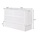 Nestfair White Queen-Sized Murphy Bed with Drawer and Shelves - Mobile Design