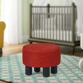 Adeco Modern Velvet Round Ottoman Footrest Stool with Padded Seat
