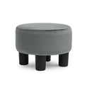 Adeco Modern Velvet Round Ottoman Footrest Stool with Padded Seat