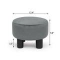 Adeco Modern Velvet Round Ottoman Footrest Stool with Padded Seat