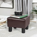 Adeco Faux Leather Footrest Ottoman with Plush Upholstery